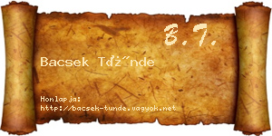 Bacsek Tünde névjegykártya