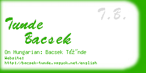 tunde bacsek business card